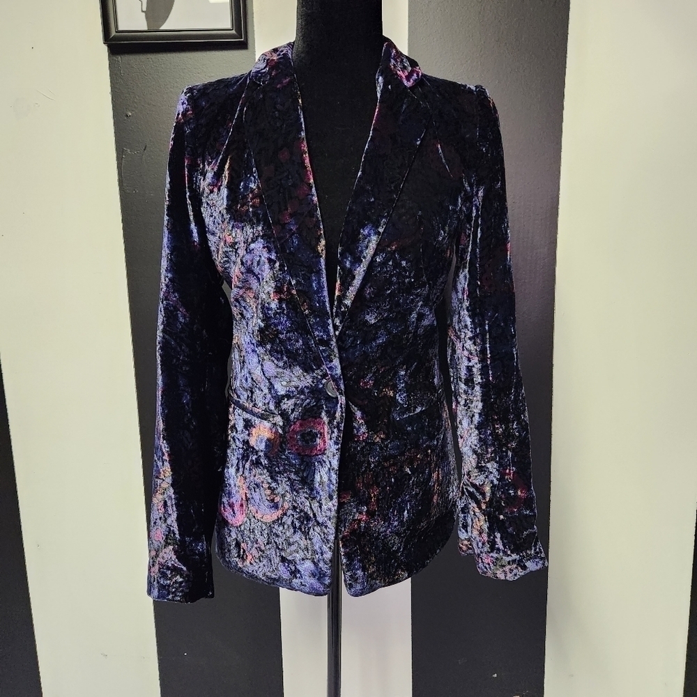 Deep artistic velour fitted blazer sz 6